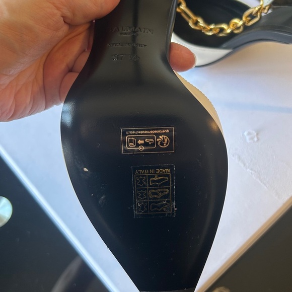 BALMAIN Sync Leather Stilettos With Pointed Toe - Picture 12 of 12